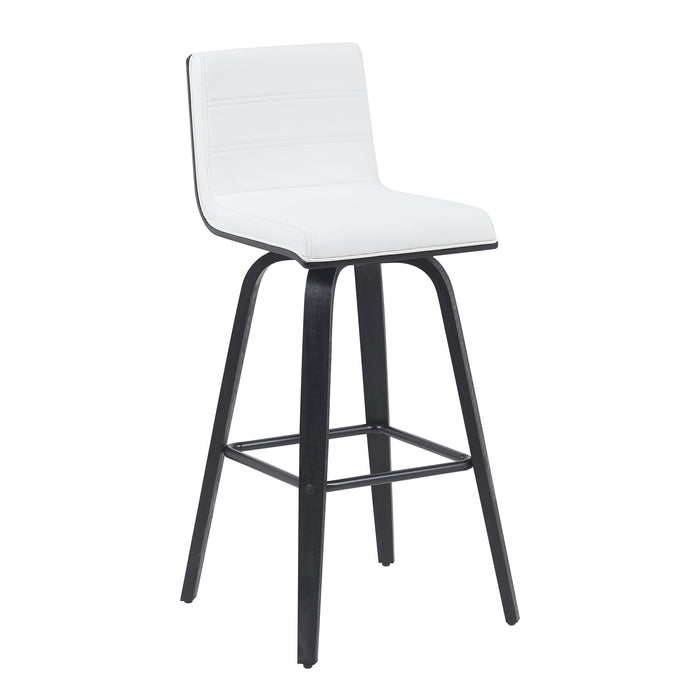 Vienna - Modern Swivel Bar Height Stool - Black Brushed Wood Frame