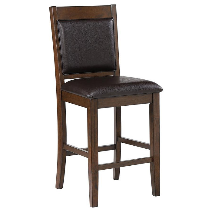 Dewey - Upholstered Counter Height Chairs With Footrest (Set of 2) - Brown And Walnut