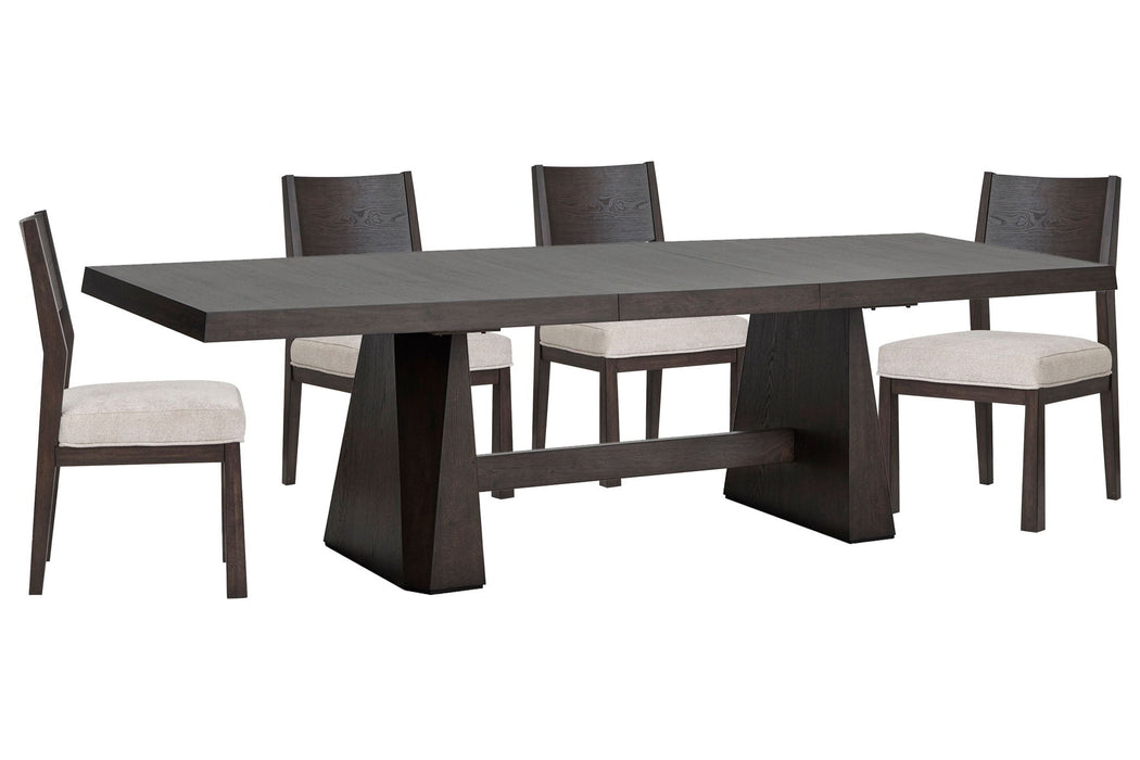Tauren - 5 Piece Extendable Double Pedestal Dining Table Set
