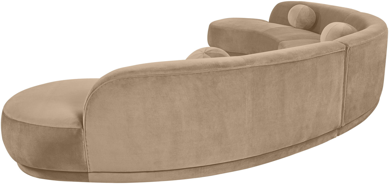 Avra - 177.5" Velvet Performance Fabric Upholstered Sectional