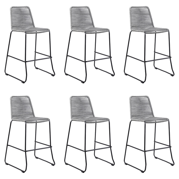 Shasta - 26" Outdoor Metal And Rope Stackable Barstool