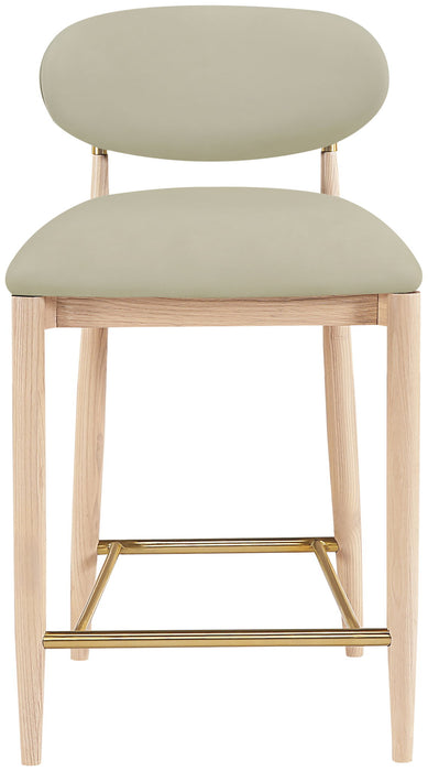 Riccio - Stool - Natural And Gold Frame
