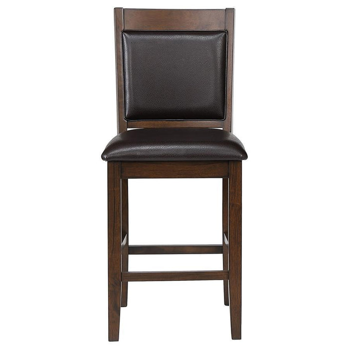 Dewey - Upholstered Counter Height Chairs With Footrest (Set of 2) - Brown And Walnut