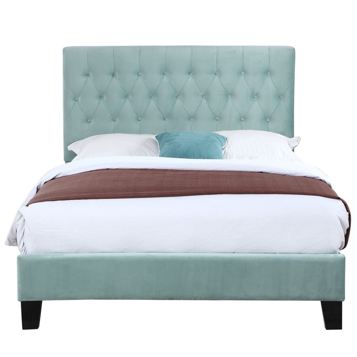 Amelia - Upholstered Queen Bed - Light Blue