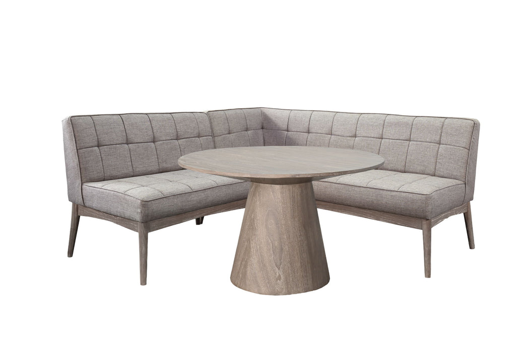 Mia - 2 Piece Tufted Upholstered Corner Dining Nook Set - Wheat