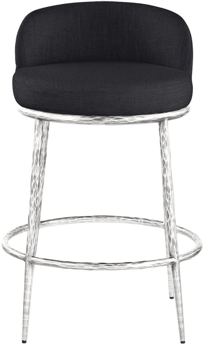 Ferro - Upholstered Counter Stool With Brushed Silver Base