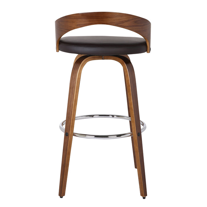 Sonia - 30" Bar Height Swivel Bar Stool - Walnut Wood
