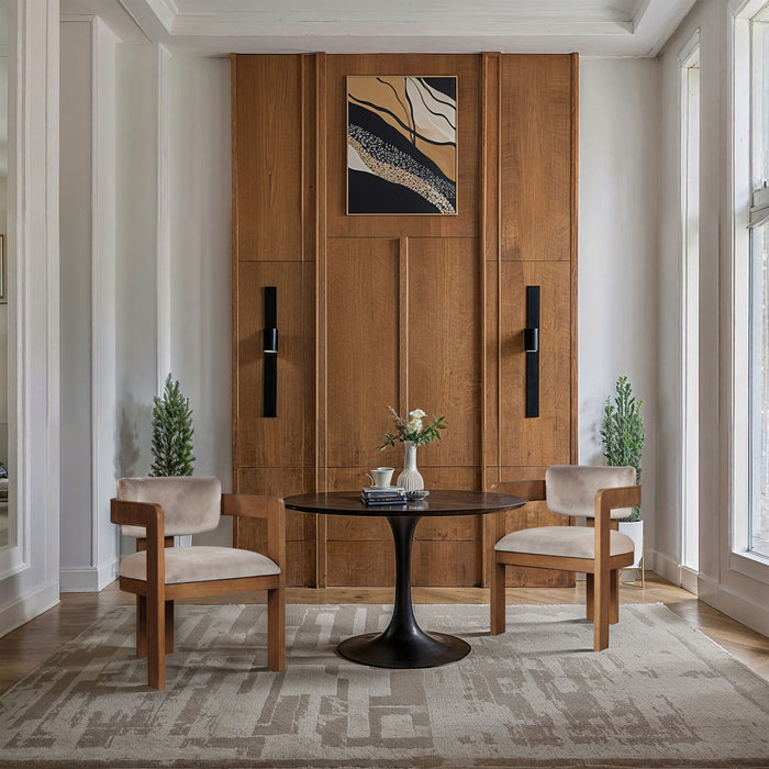 Sacha - Velvet Dining Chair With Brown Base (Set of 2)