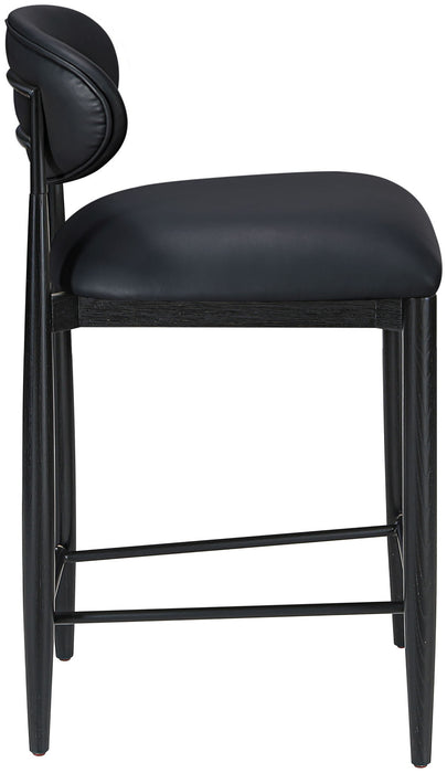 Riccio - Faux Leather Stool - Black Frame