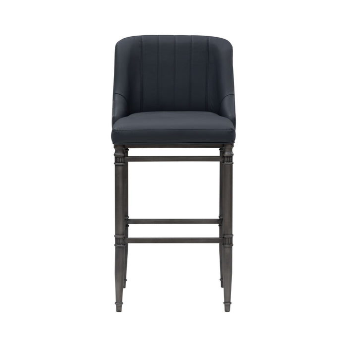 Marvin - Steel Frame Faux Leather Upholstered Bar Height Barstool