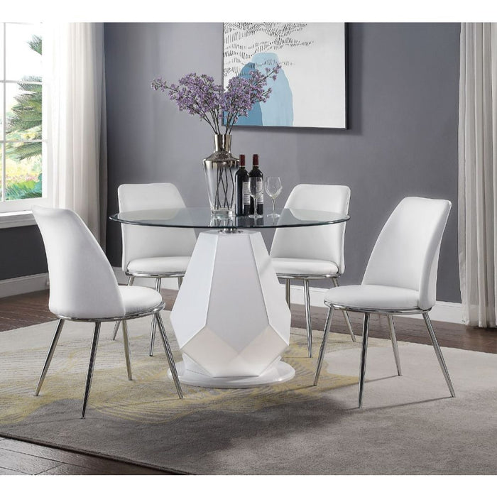 Weizor - Side Chair (Set of 2) - White Synthetic Leather & Chrome