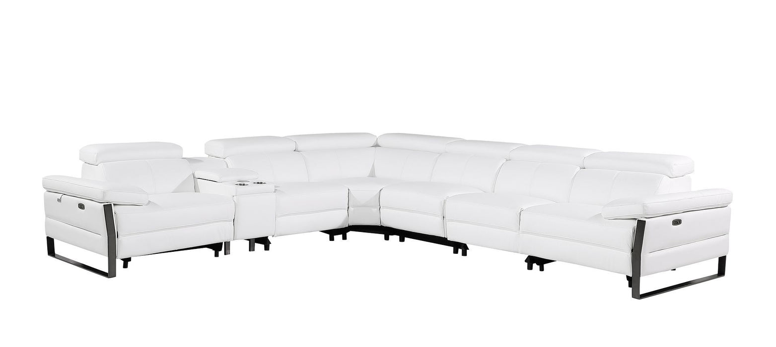 1246 - 7-Piece L-Shaped Modular Power Reclining Sectional With 3 Power Recliners And Power Headrests