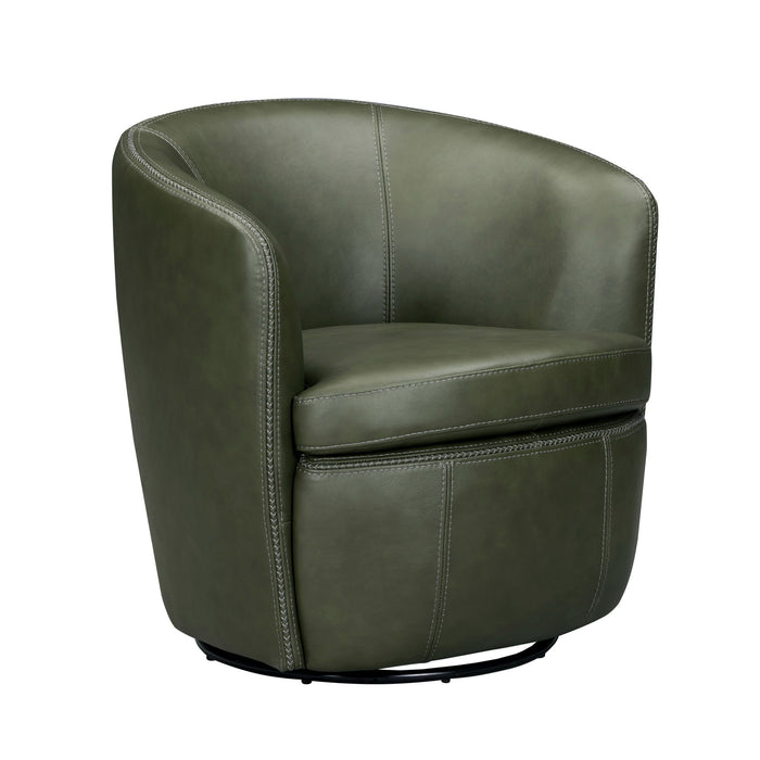 Barolo - 100% Italian Leather Swivel Club Chair (Set of 2)