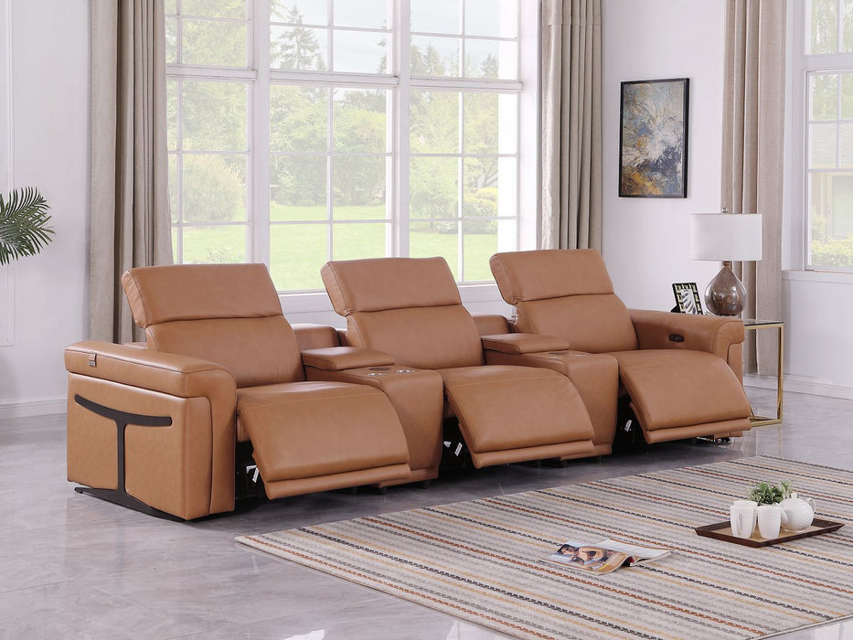 1126 - 5-Piece Modular Power Reclining Sofa In With 3 Power Recliners & Power Headrests