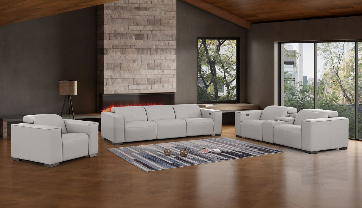 1208 - Modular Leather Set With 6 Power Recliners & Power Headrests