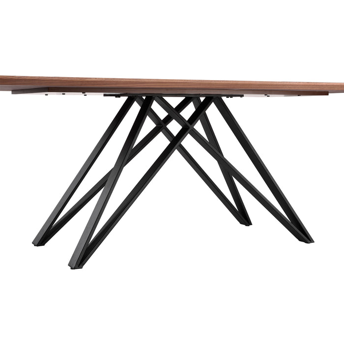 Modena - Contemporary Dining Table - Matte Black / Walnut Wood