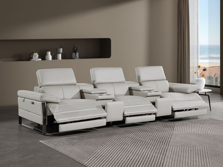 1246 - Modular Power Triple Reclining Dual Console Sofa With Power Reclining Headrests
