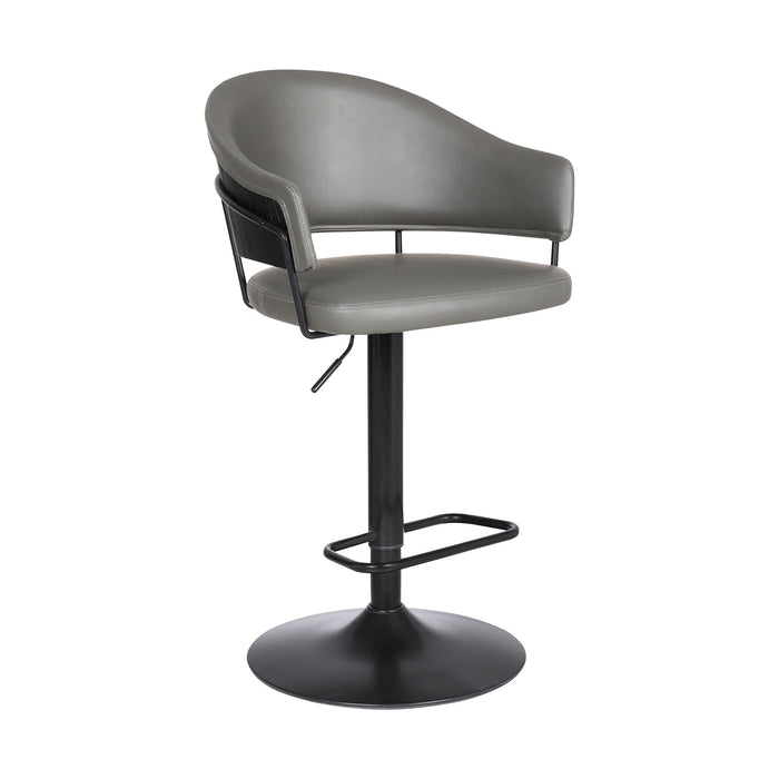 Brody - Adjustable Height Swivel Metal Base Bar Stool - Gray / Black