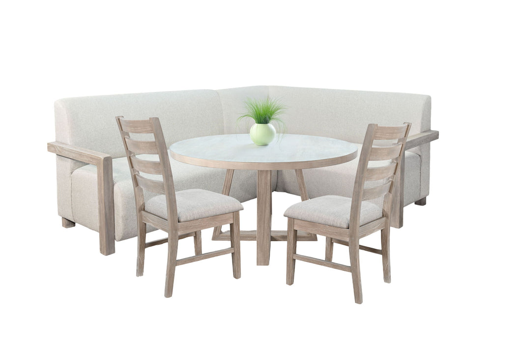 4-Piece Upholstered Dining Set (Bench, Table, 2 Side Chairs) - Wheat