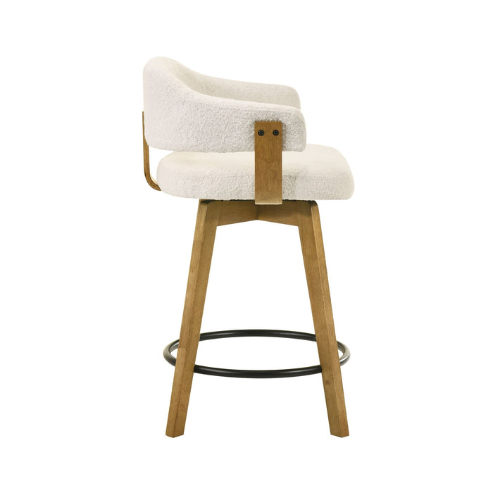 Callah - Contemporary Natural Wood Counter Height Kitchen Bar Stool