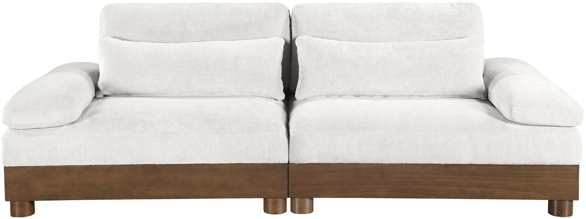 Turin - Chenille Fabric Upholstered Modular Sectional - Cream