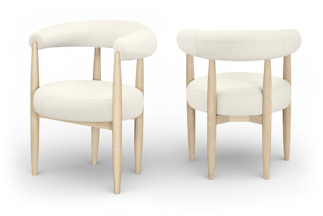Sable - Vegan Leather Upholstered Dining Chair (Set of 2) - Painted Natural Base