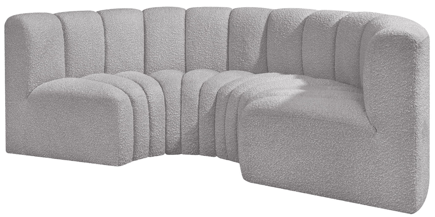 Arc - Boucle Fabric 4 Piece U-Shaped Modular Sofa