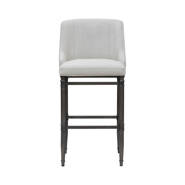 Marvin - Steel Frame Faux Leather Upholstered Bar Height Barstool