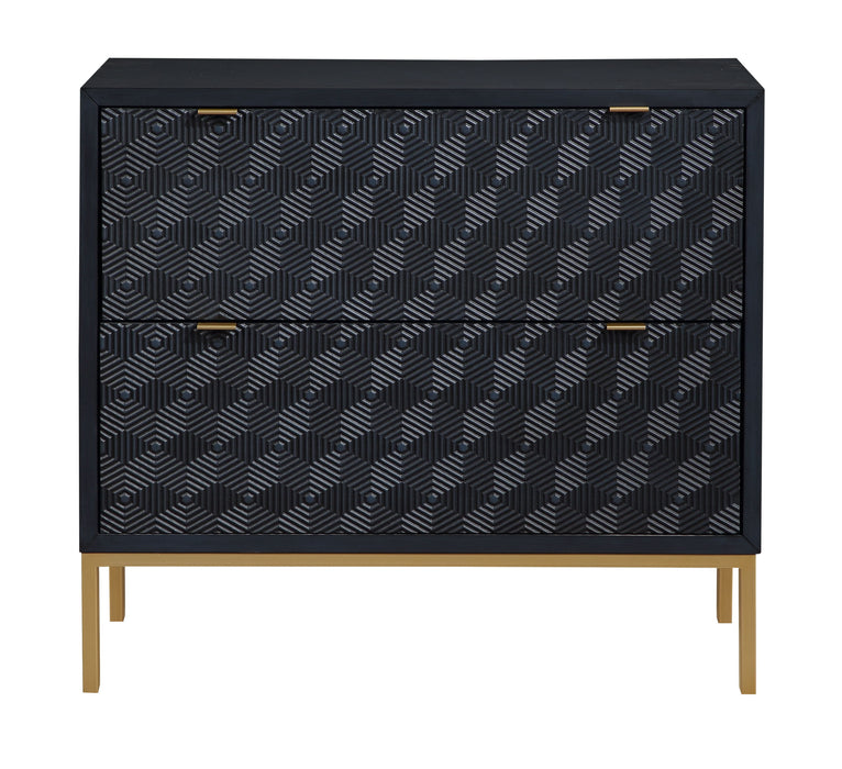 Tessa - Two Drawer Chest - Prism Royal Blue / Gold