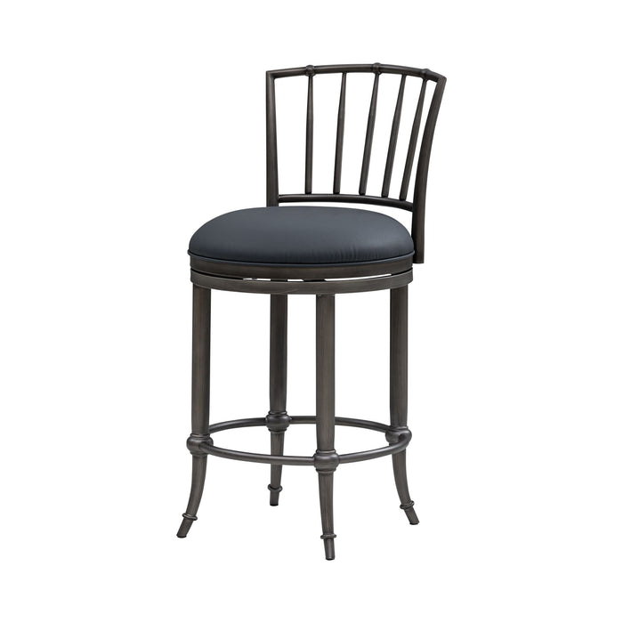 Vince - Commercial Grade Steel Frame Faux Leather Upholstered Swivel Counter Height Barstool