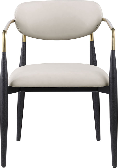Ronda - Vegan Leather Upholstered Dining Arm Chair - Black Legs