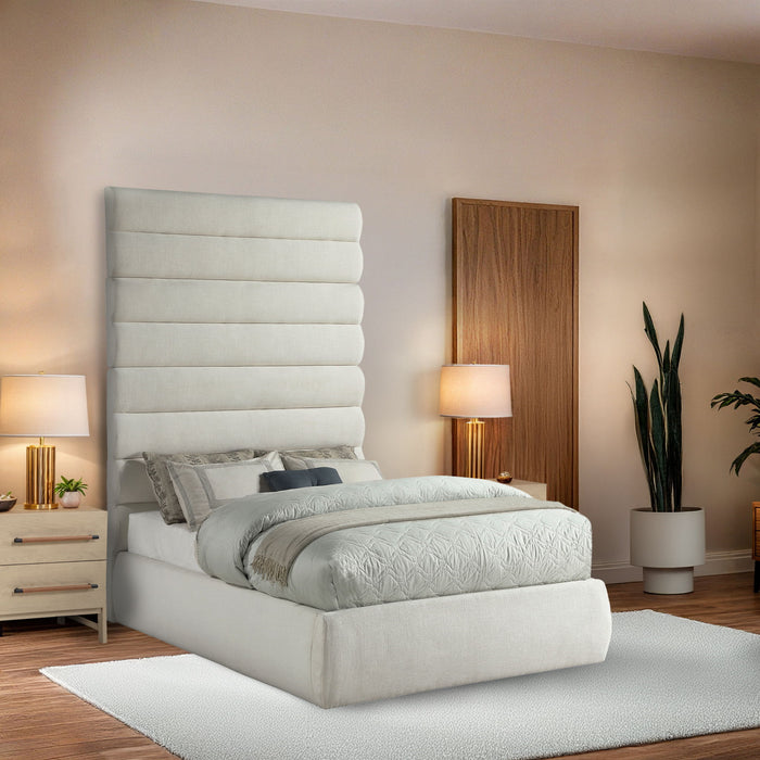 Adam - Linen Fabric Bed With 89" Headboard