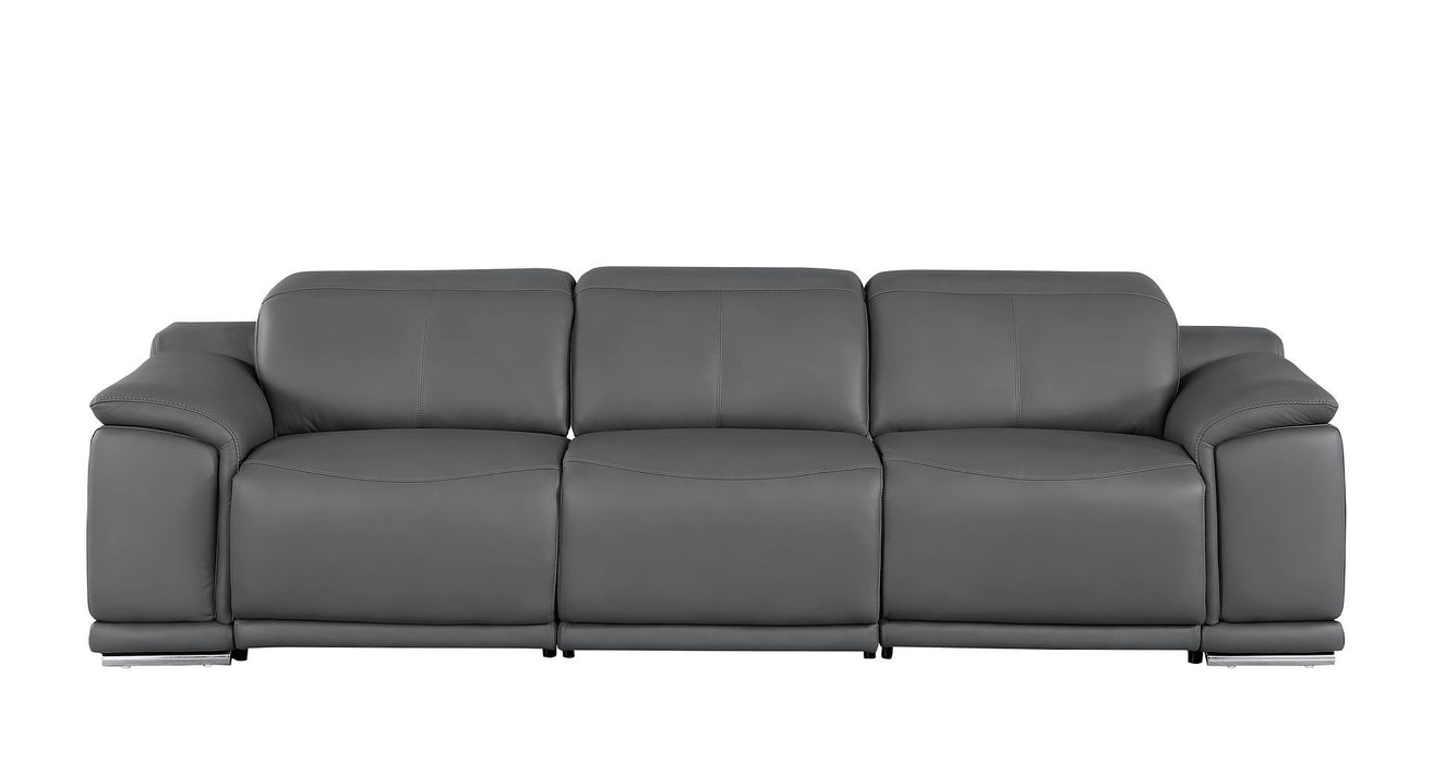 2679 - Genuine Leather Sofa With 3 Power Recliners