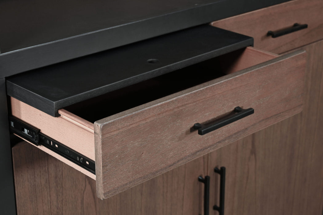 Arch Cabinet Coffee / Wine Bar - Black Magic / Cinder