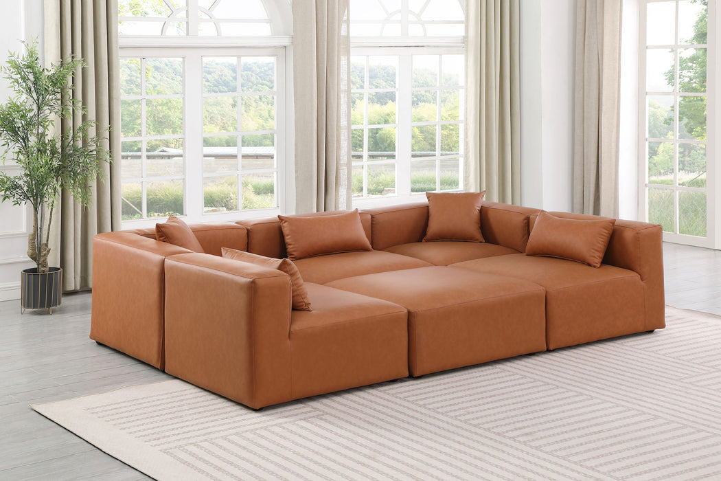 Cube - 6 Piece Modular Sectional - Cognac