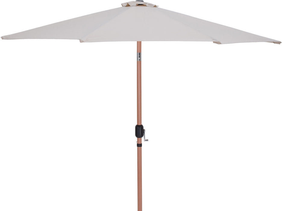 Fiji - Aluminum Patio Umbrella With Square Teak Base