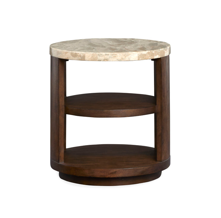 McPherson - Round End Table - Burnt Umber