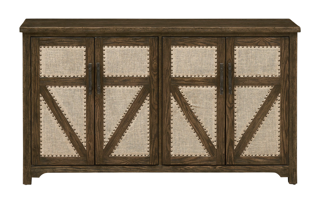 Rochport - Four Door Credenza - Brown / Taupe