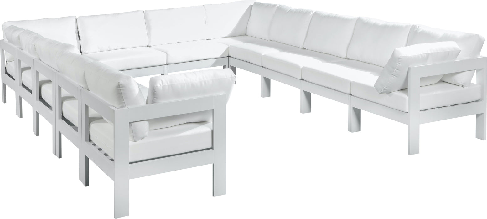 Nizuc - Outdoor Patio Modular Sectional 12 Piece - White - Fabric