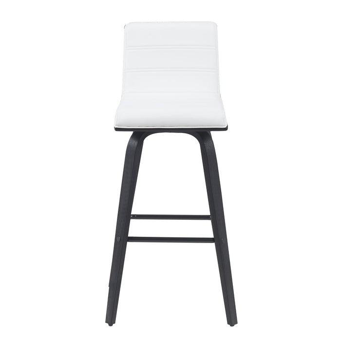 Vienna - Modern Swivel Bar Height Stool - Black Brushed Wood Frame