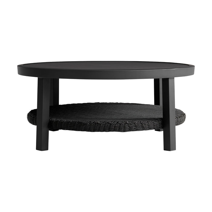 Cayman - 3 Piece Black Aluminum Outdoor Seating Set With Dark Gray Cushions