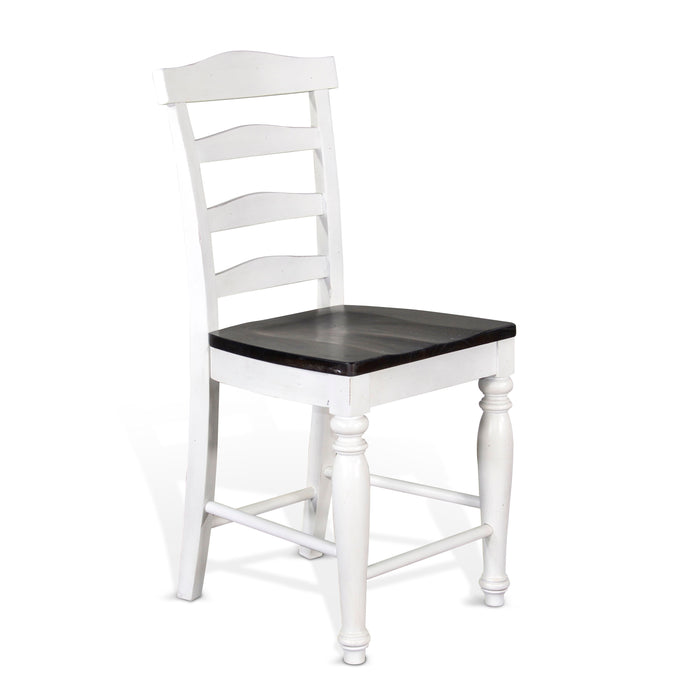 Carriage House - 43" Ladderback Barstool - White / Black