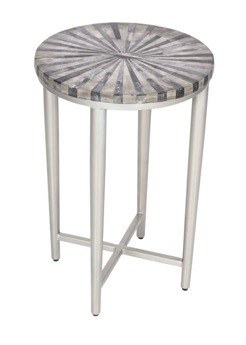 Torrin - Accent Table - Gray Bone / Antique Silver Finish