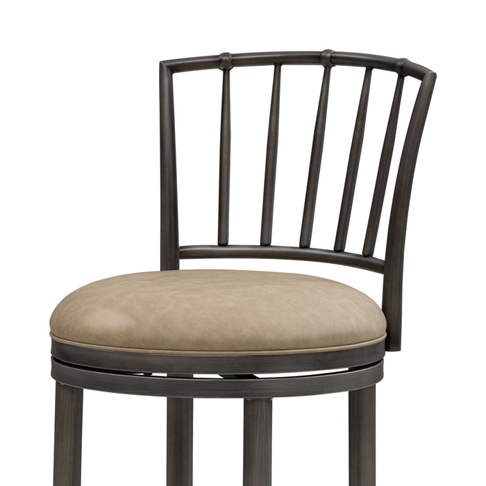Vince - Commercial Grade Steel Frame Faux Leather Upholstered Swivel Counter Height Barstool