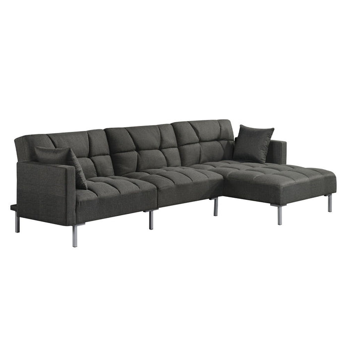 Duzzy - Sectional Sofa - Dark Gray Fabric