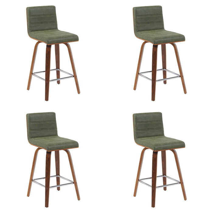 Vienna - Modern Counter Height Swivel Bar Stool - Walnut Finished Wood Frame