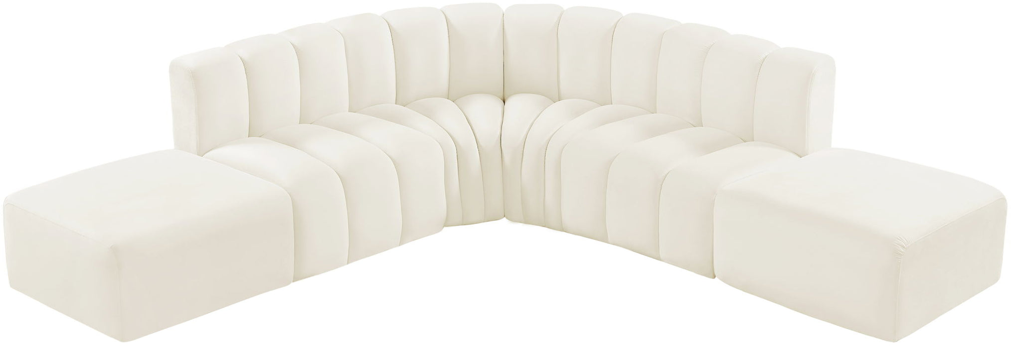 Arc - Velvet 6 Piece Corner Modular Sofa