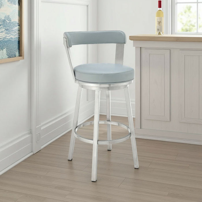 Bryant - Swivel Bar Stool With Silver Frame