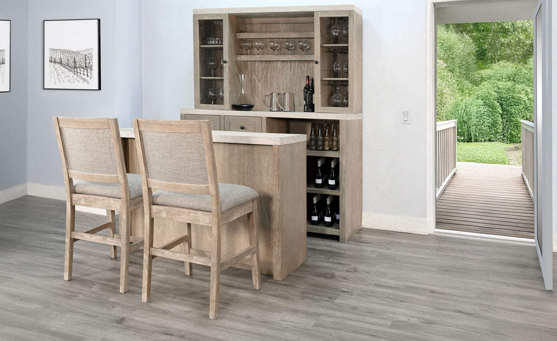 Modern Wood Bar Table - Light Gray / Wheat