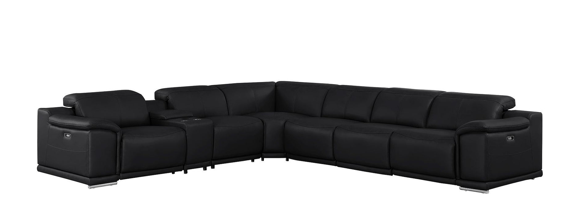 2679 - 7-Piece L-Shaped Power Reclining Sectional In Genuine Leather (4 Recliners)